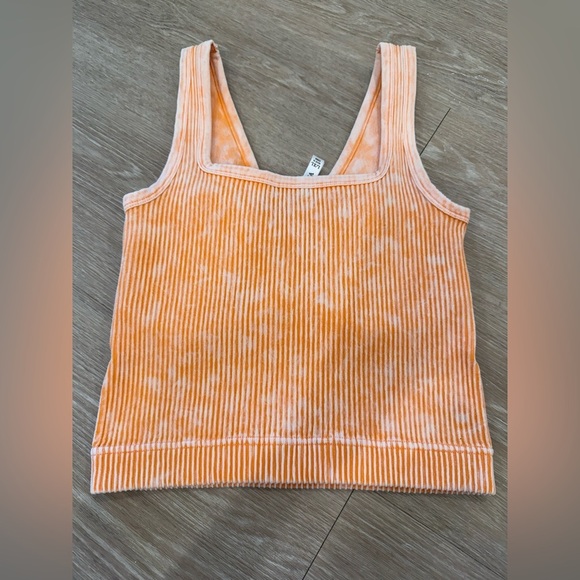 NWOT Zenana Essential Padded Washed Rib Brami - Orange - Picture 3 of 4